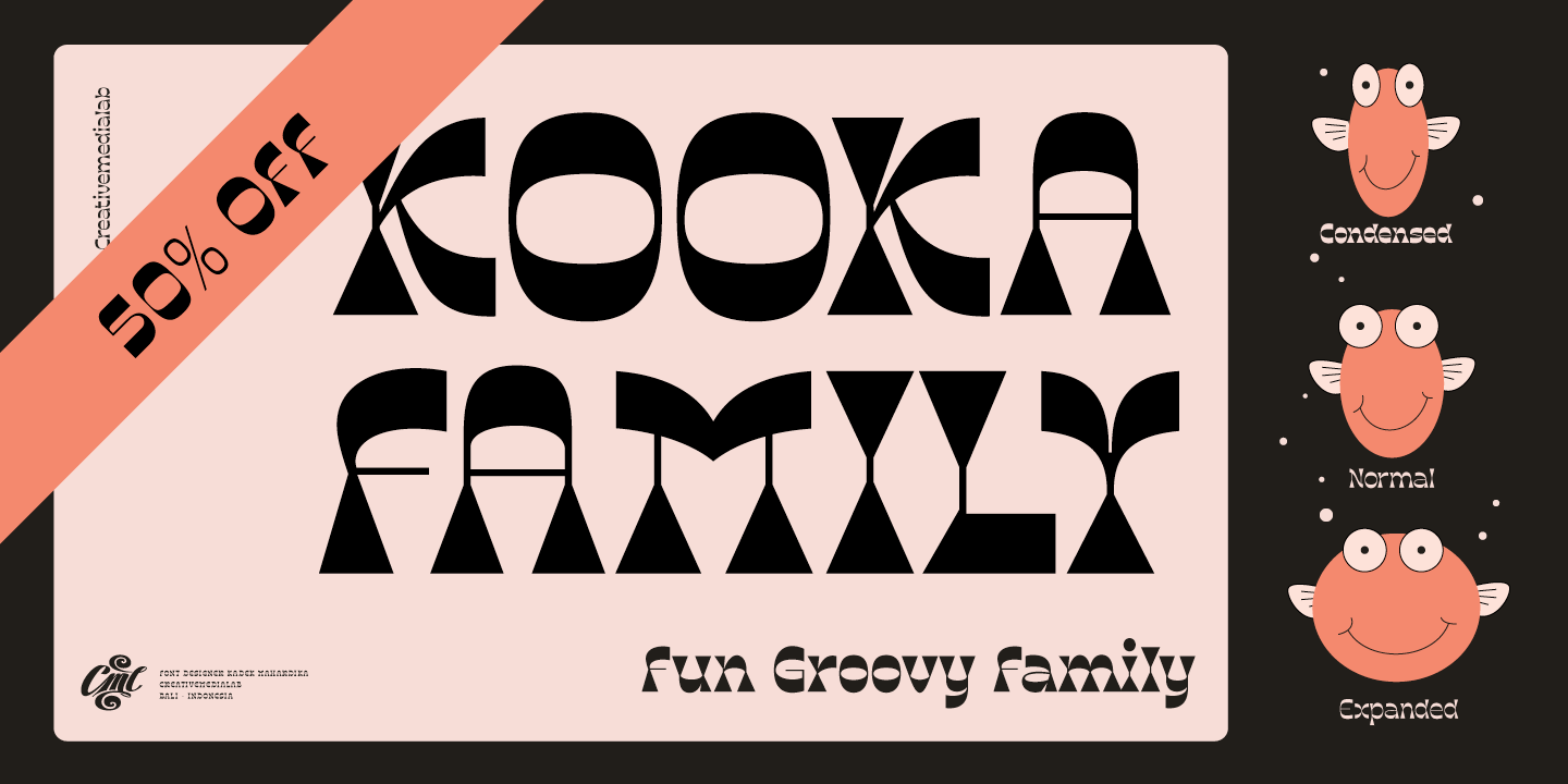 Пример шрифта Kooka Extra Light Condensed